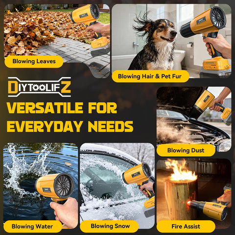 DIYtoolifz compact handheld design fits cars, patios, and garages.