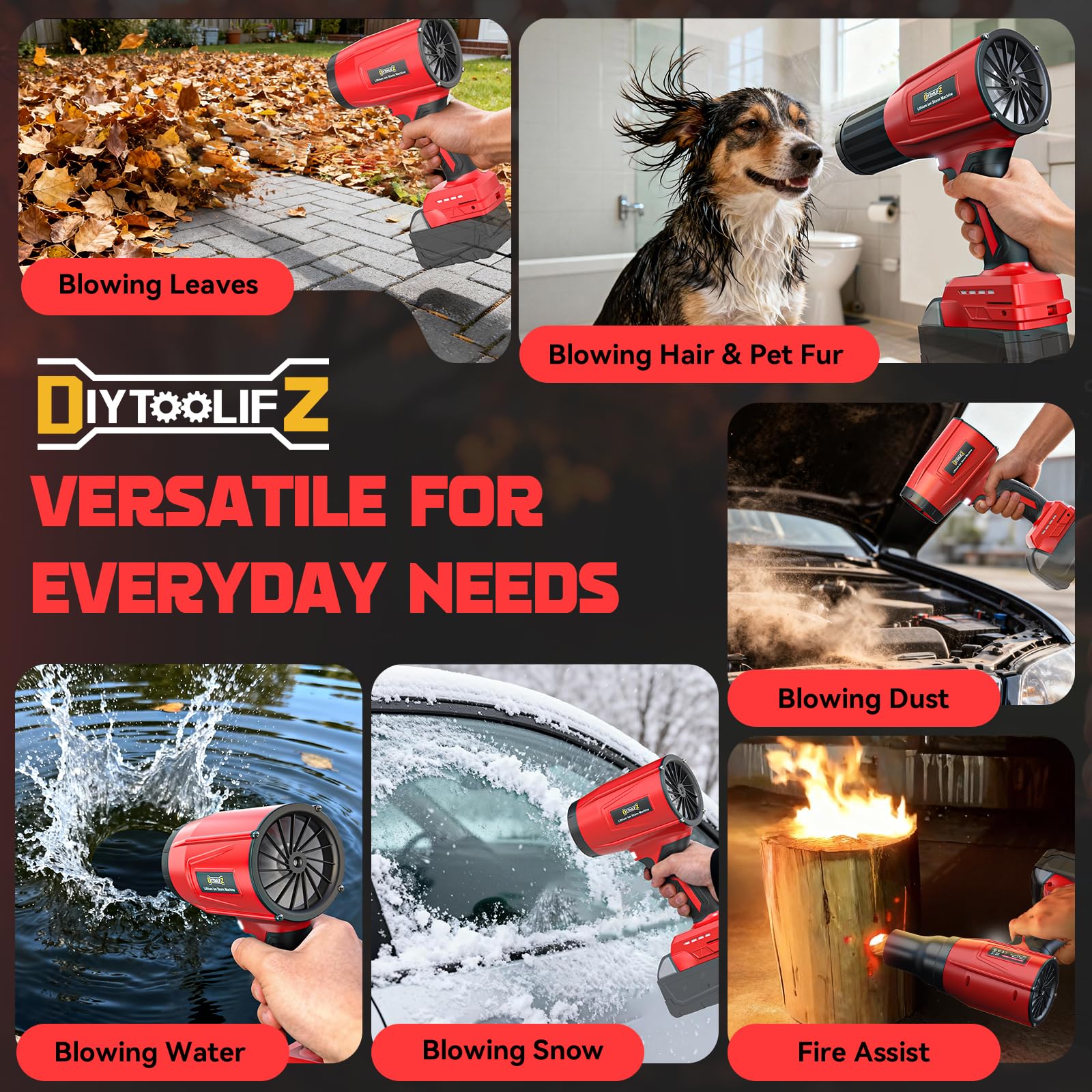 DIYtoolifz garden and patio cleanup with compact handheld blower.