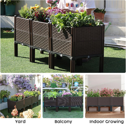 DIZAIGOGO bed offers 11.8-inch soil depth for deeper roots.