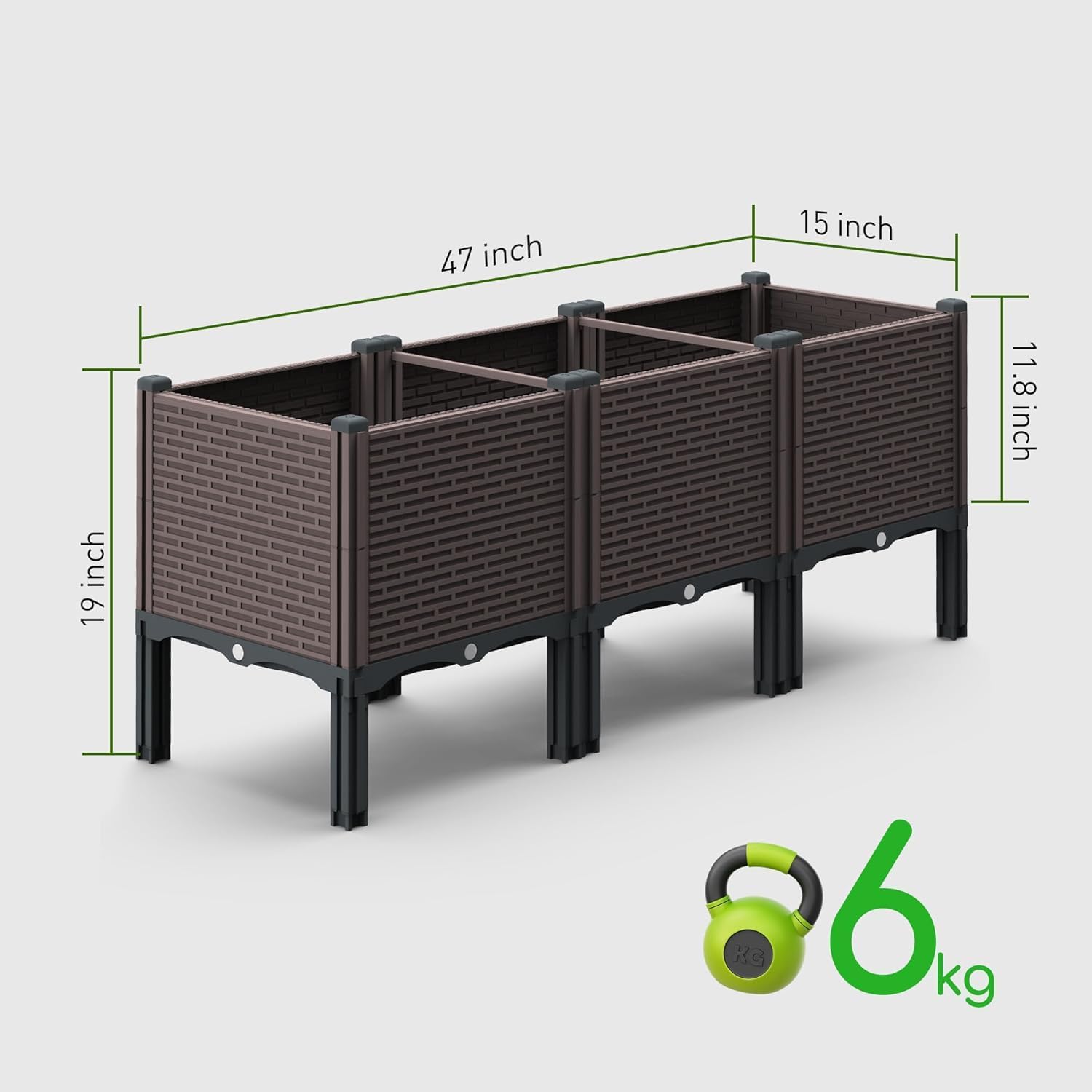DIZAIGOGO garden bed with drain outlet for proper water management.