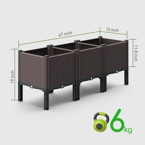DIZAIGOGO garden bed with drain outlet for proper water management.