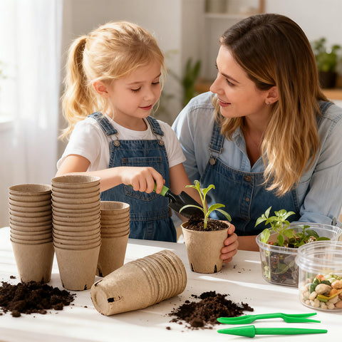 DJGINRO recyclable pulp pots offer an eco-friendly growing option for seedlings.
