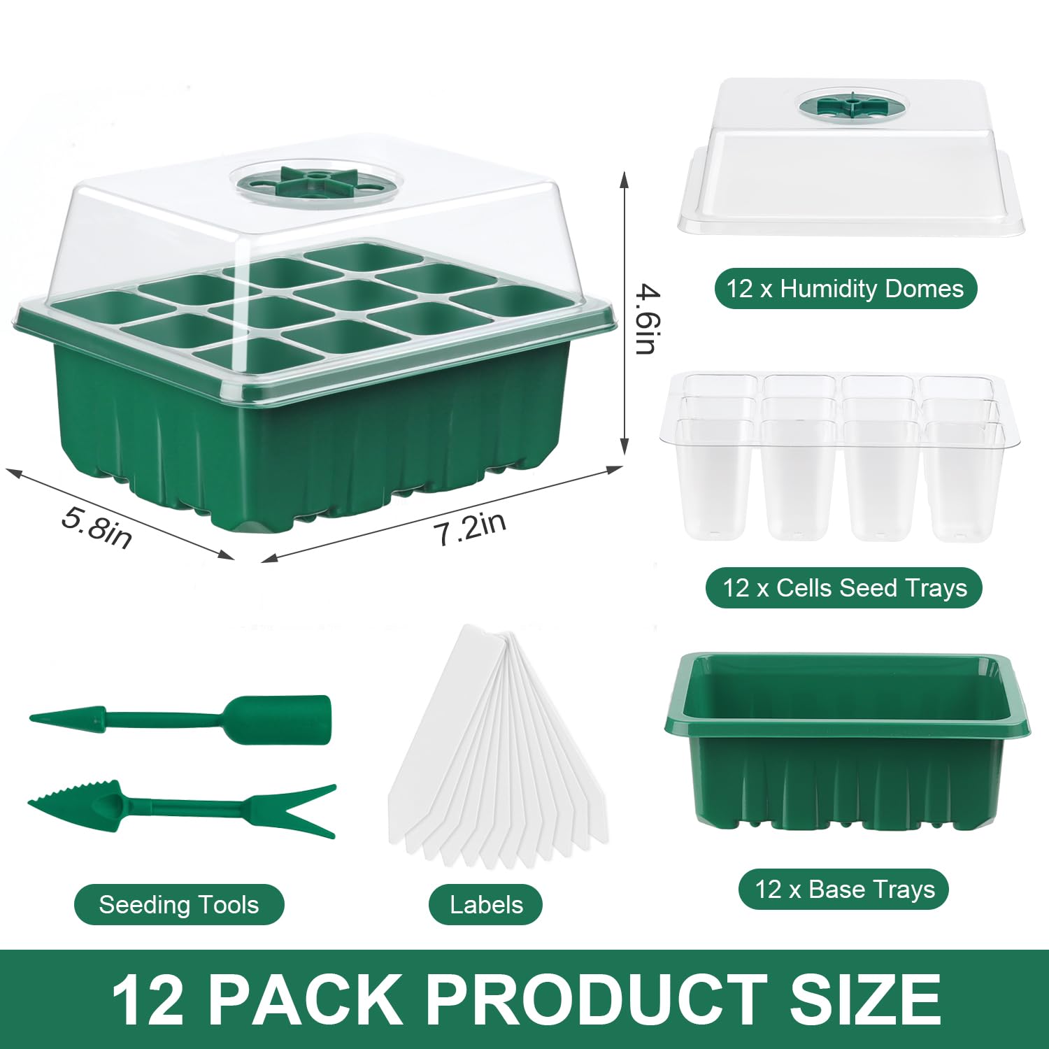 DJGINRO adjustable humidity dome with four vents for controlled germination
