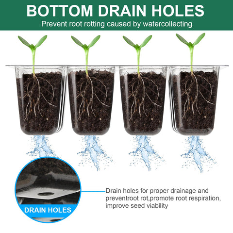 DJGINRO seed starter kit includes lids base trays humidity covers and plant tags
