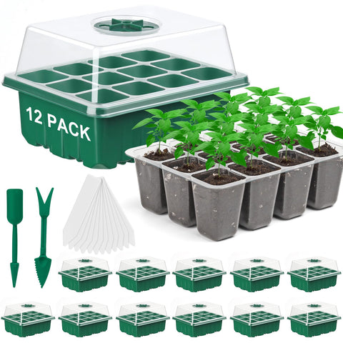 DJGINRO seed starter tray with clear lid for quick germination visibility