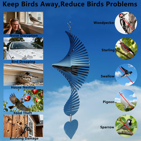 DJUAN Bird Deterren 360° rotating hooks for flexible hanging