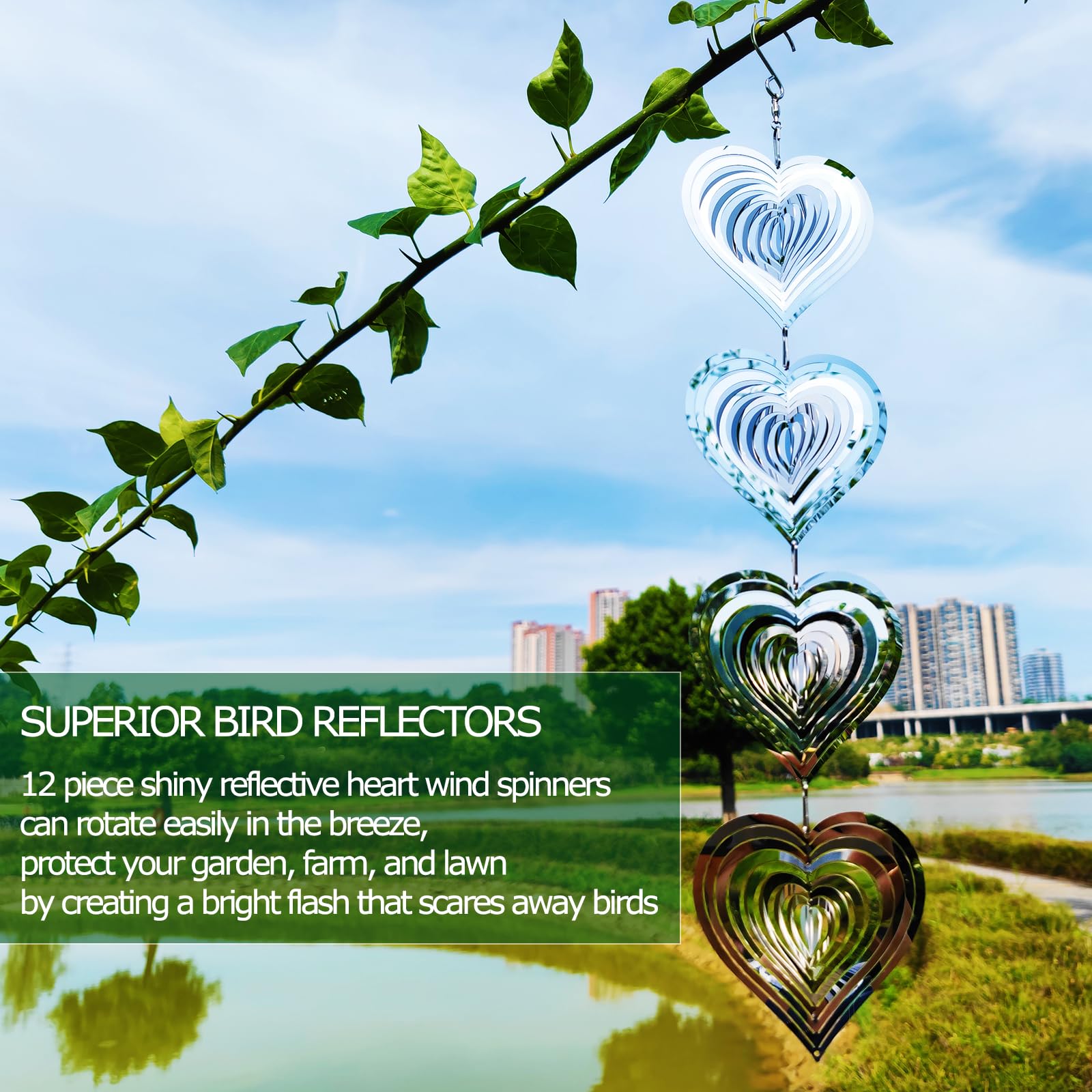 DJUAN garden decor and bird deterrent adds sparkle to outdoor spaces