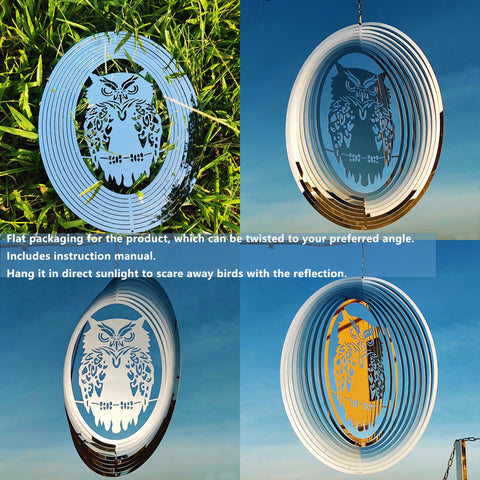 DJUAN Sunlit reflective yard decor deters birds while enhancing space.