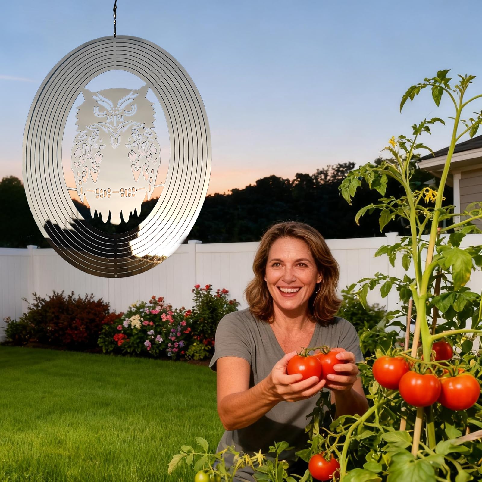 DJUAN Bird deterrent disk reflects light to guide birds away from windows.