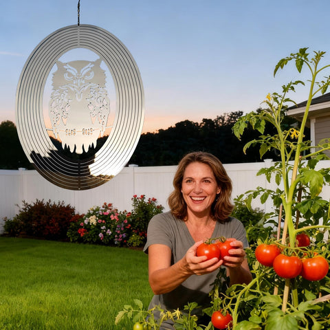 DJUAN Bird deterrent disk reflects light to guide birds away from windows.