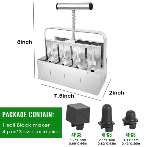 DKALIO 2-inch quad soil blocks enable even germination and transplantation.