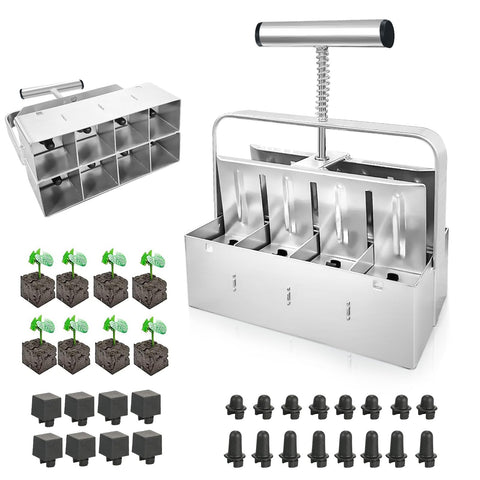 DKALIO upgraded soil blocker handheld for quick, uniform 2-inch blocks.