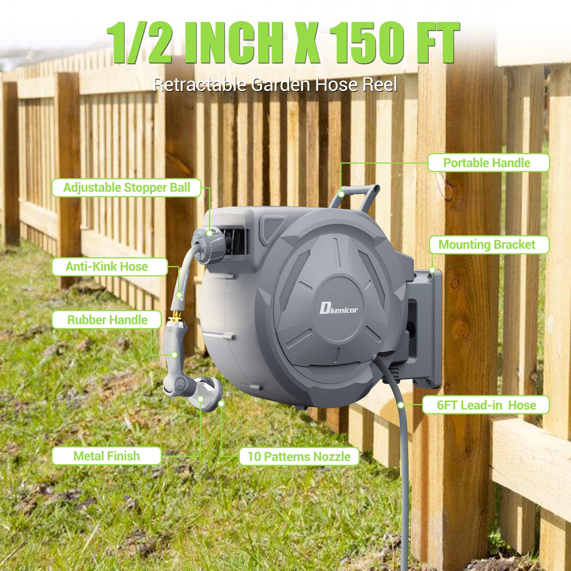 Dkenicor packaging includes reel nozzle bracket and hardware