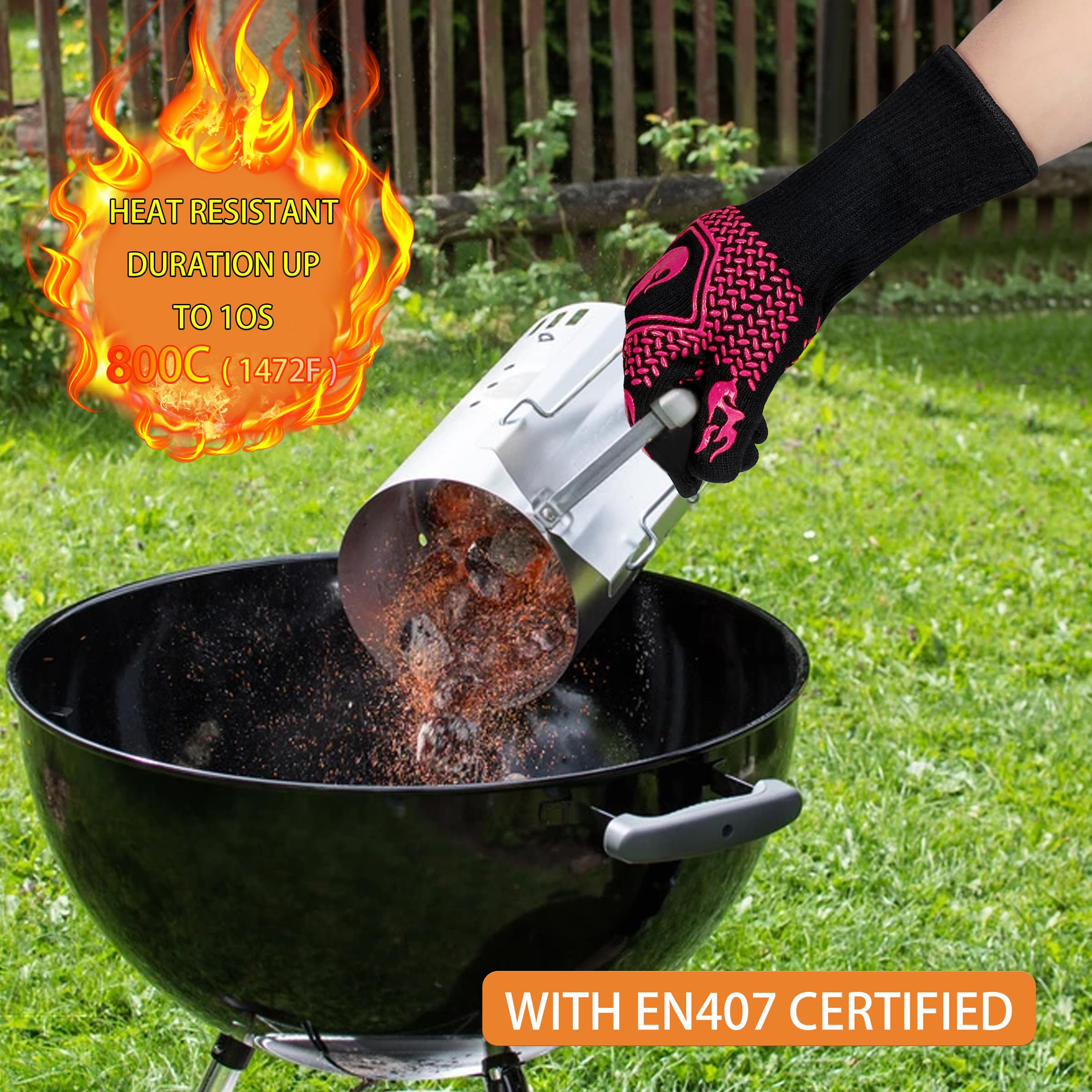 DKHDBD BBQ Fireproof Gloves highlight easy cleaning and quick storage after use.