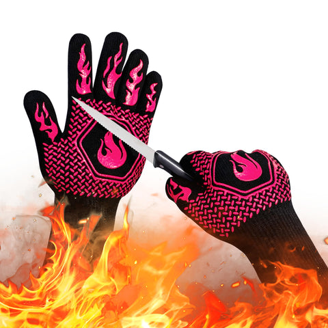 DKHDBD BBQ Fireproof Gloves show grip-focused design for secure handling of hot tools.
