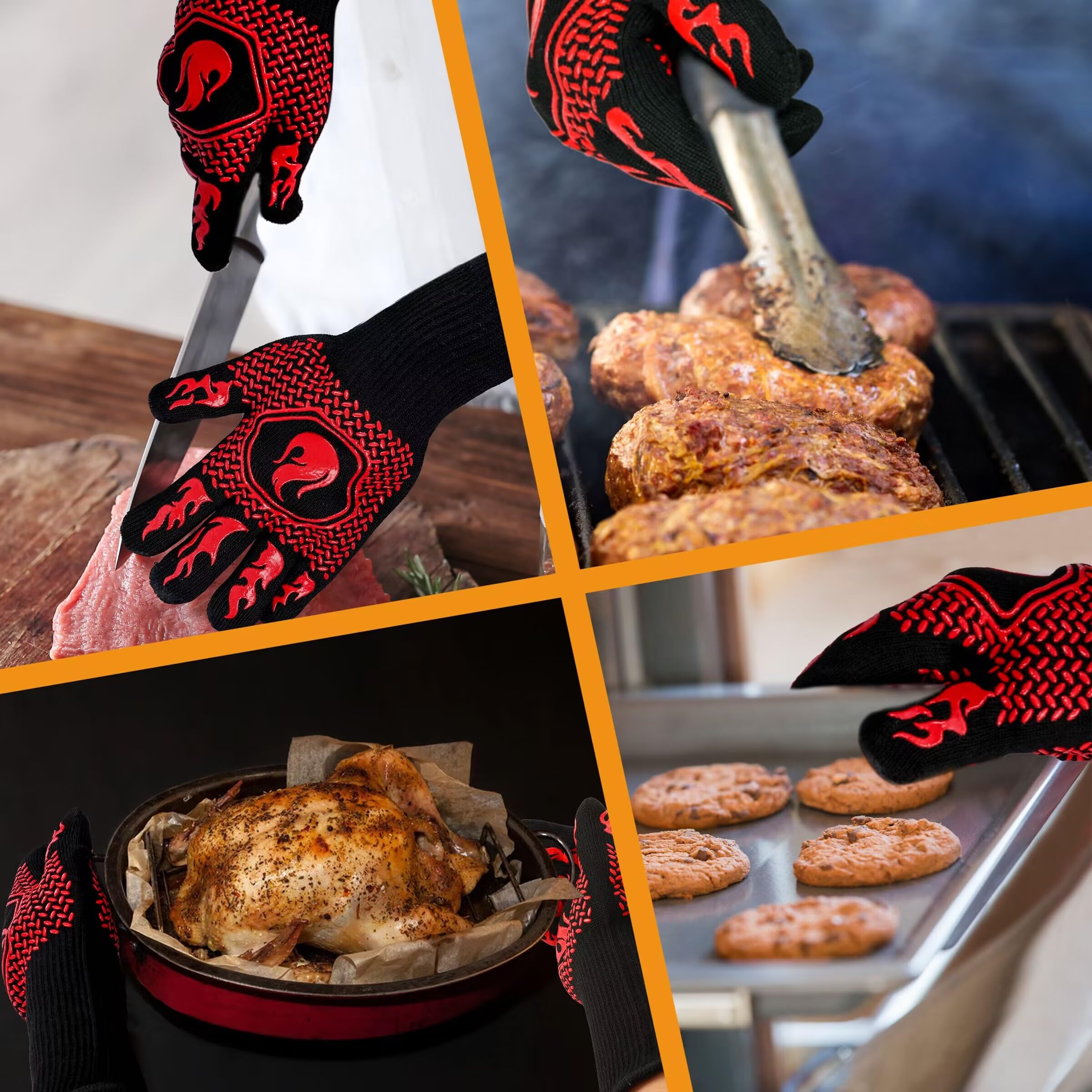 DKHDBD easy-clean washable glove red ideal for barbecue cleanup.
