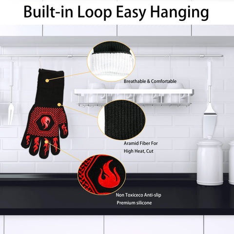 DKHDBD non-slip silicone grip glove red improves grip when lifting hot pans.