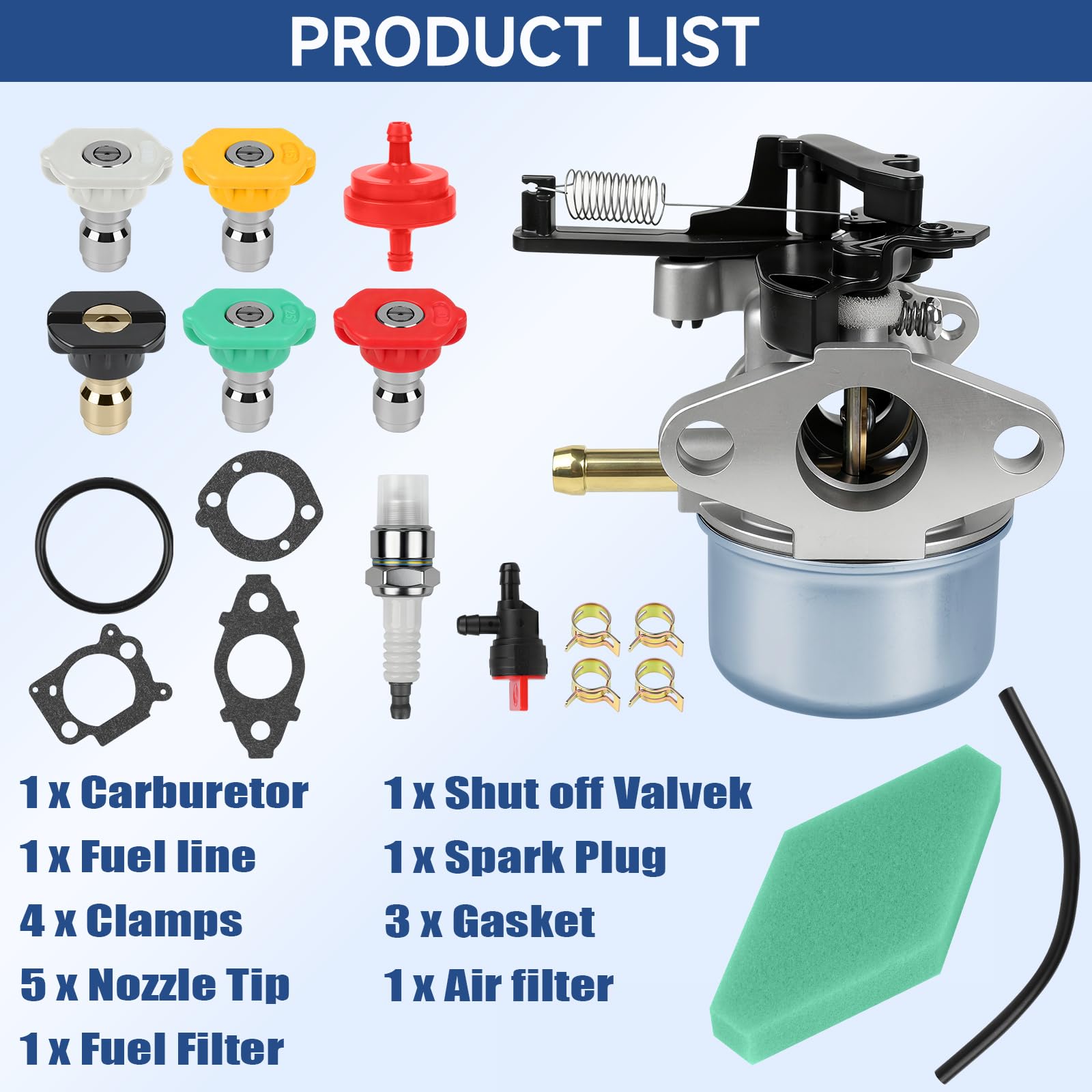 DKIIGAME carburetor kit clamps, sturdy hardware for secure connections.