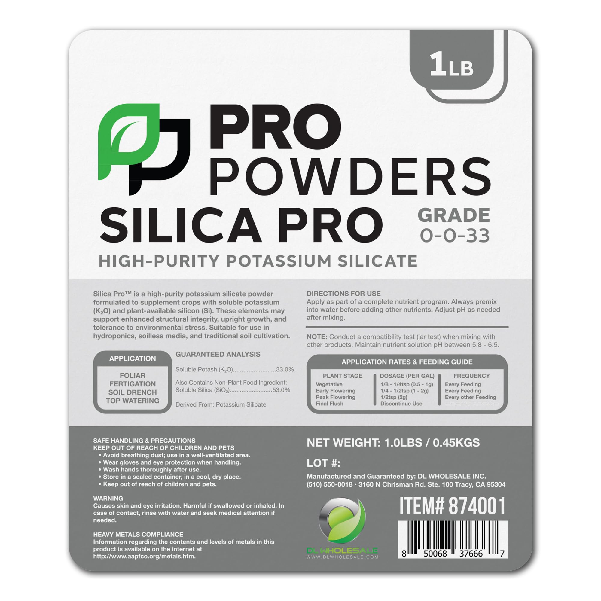 DL Wholesale Pro Powders Silica Potassium Silicate helps achieve more uniform fruit