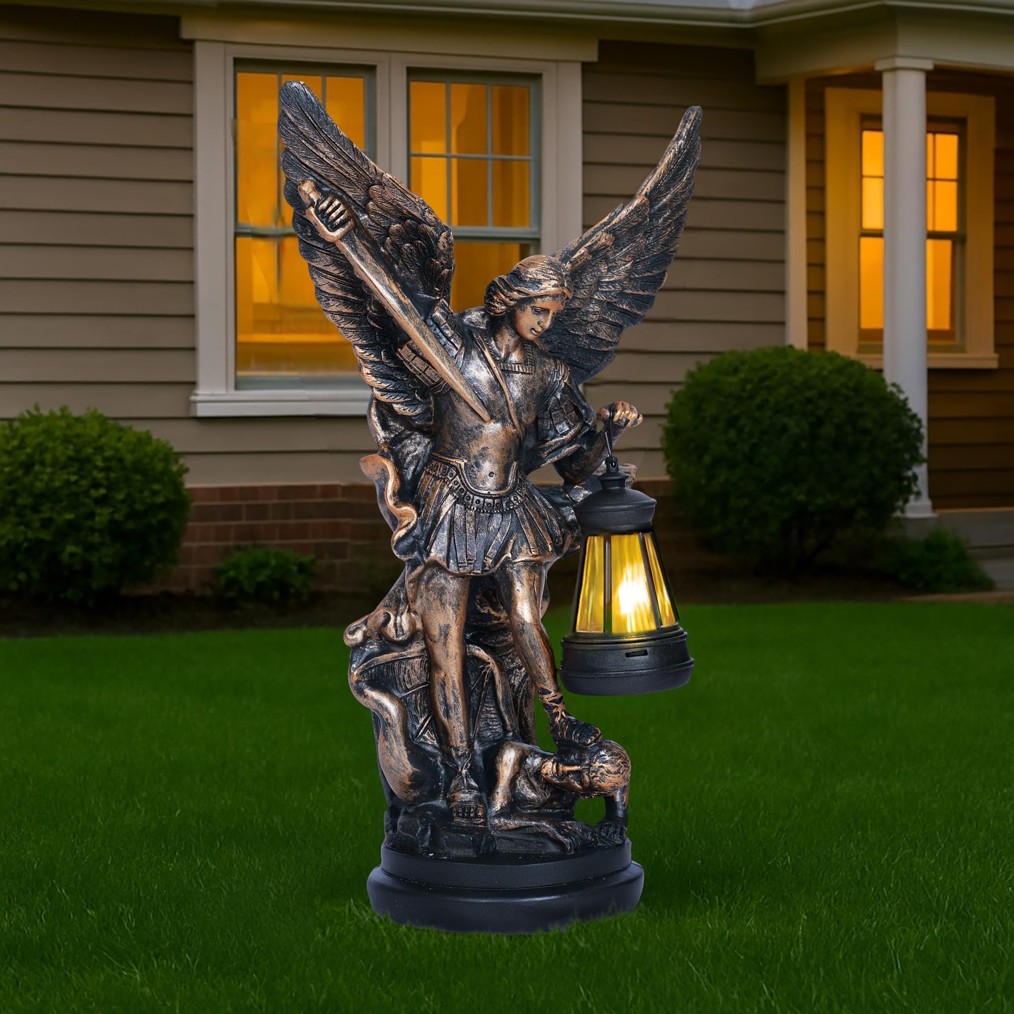 Dlfghos Weather-resistant resin statue facing wind and rain