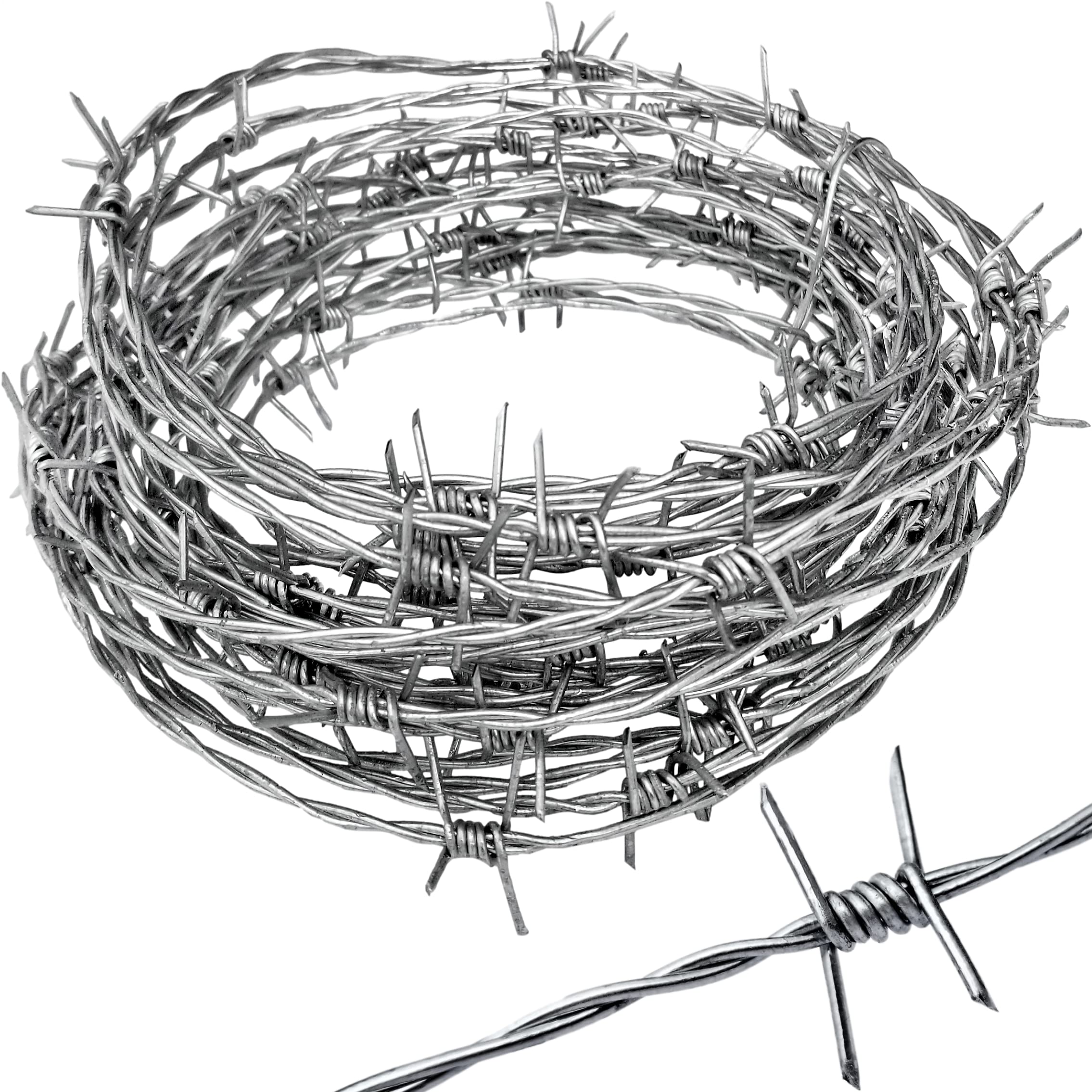 Dlh Western Real Barbed Wire 25ft long piece for reliable outdoor fencing and deterrence.