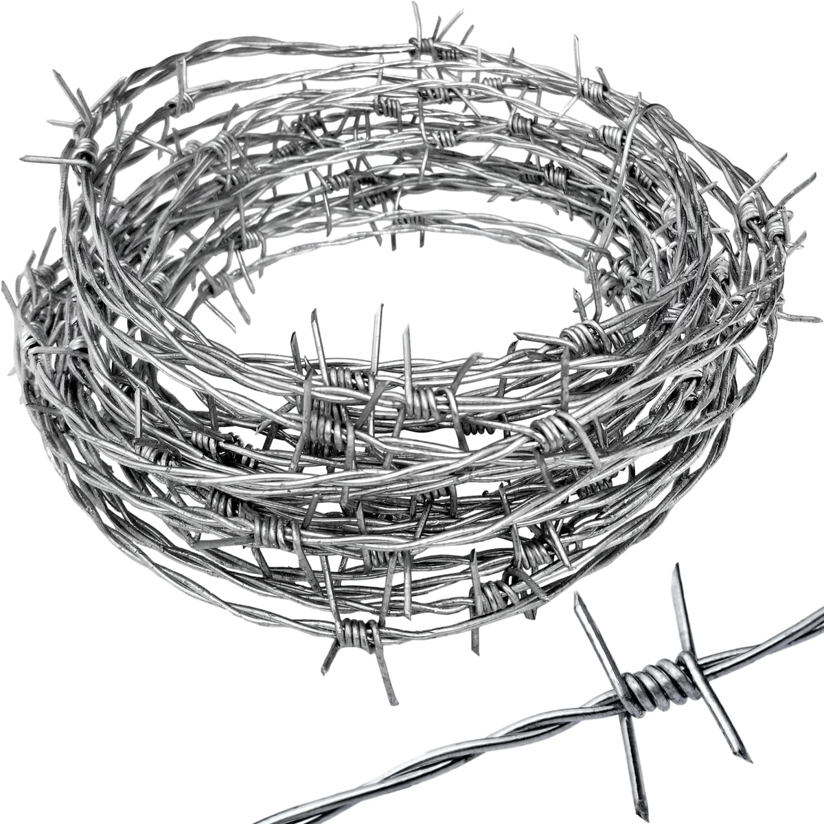 Dlh Western Real Barbed Wire 25ft long piece for reliable outdoor fencing and deterrence.