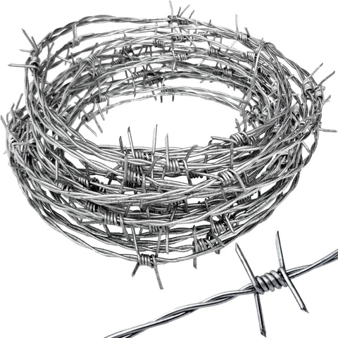 Dlh Western Real Barbed Wire 25ft long piece for reliable outdoor fencing and deterrence.