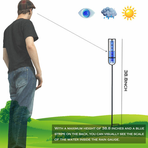 DLUCKY Rain Gauge blue printing strip aids readable rainfall levels.