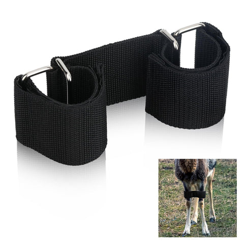 DLUGOPIS adjustable goat hobble in black for secure, comfortable binding.