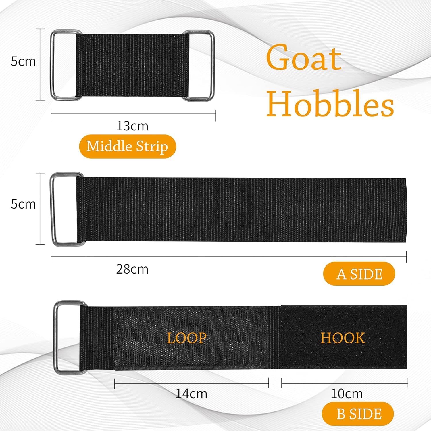 DLUGOPIS hobble wrap band shows 10-inch length for snug fit.