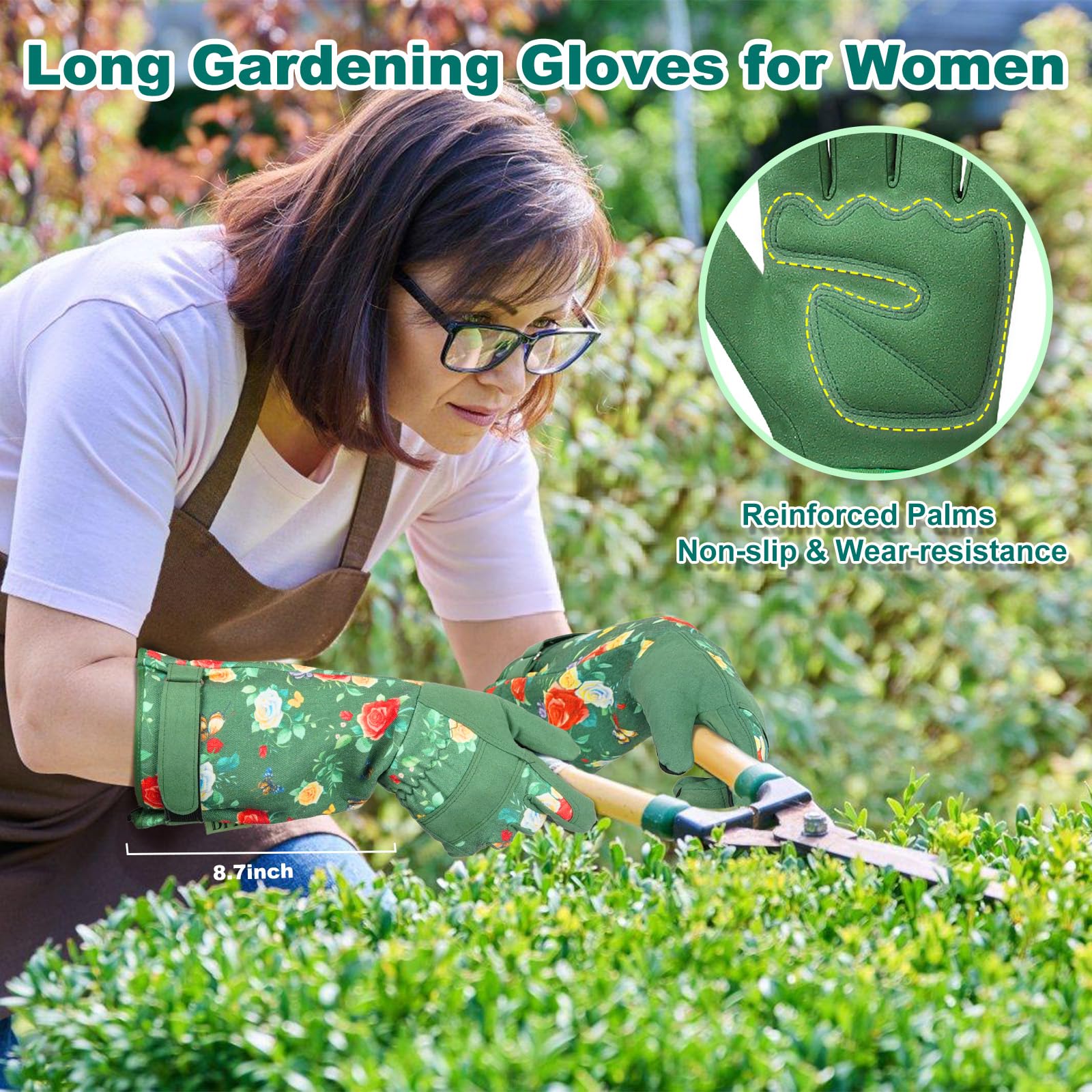 DLY Gardening Gloves adjustable cuff close-up showing snug fit and protection.