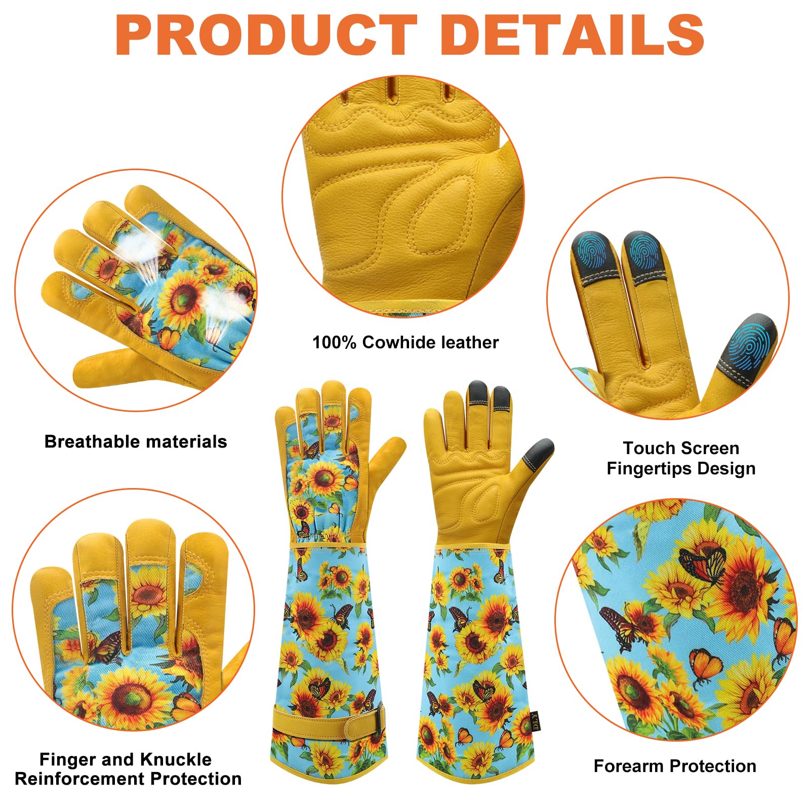 DLY women's gloves with breathable canvas back for comfortable gardening.