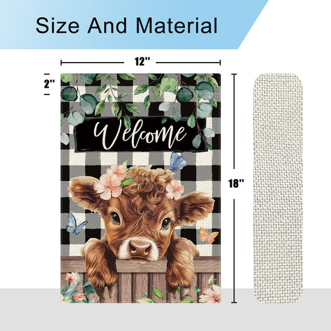 DLZDN Welcome Spring flag 12x18 inches fits standard flagpoles securely