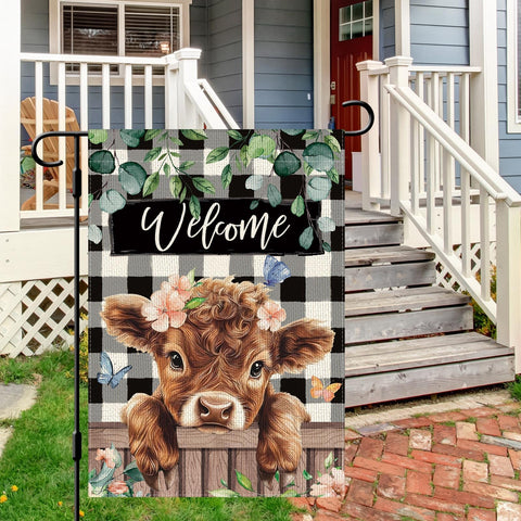 DLZDN Welcome Spring flag porch display enhances curb appeal on terraces and entryways