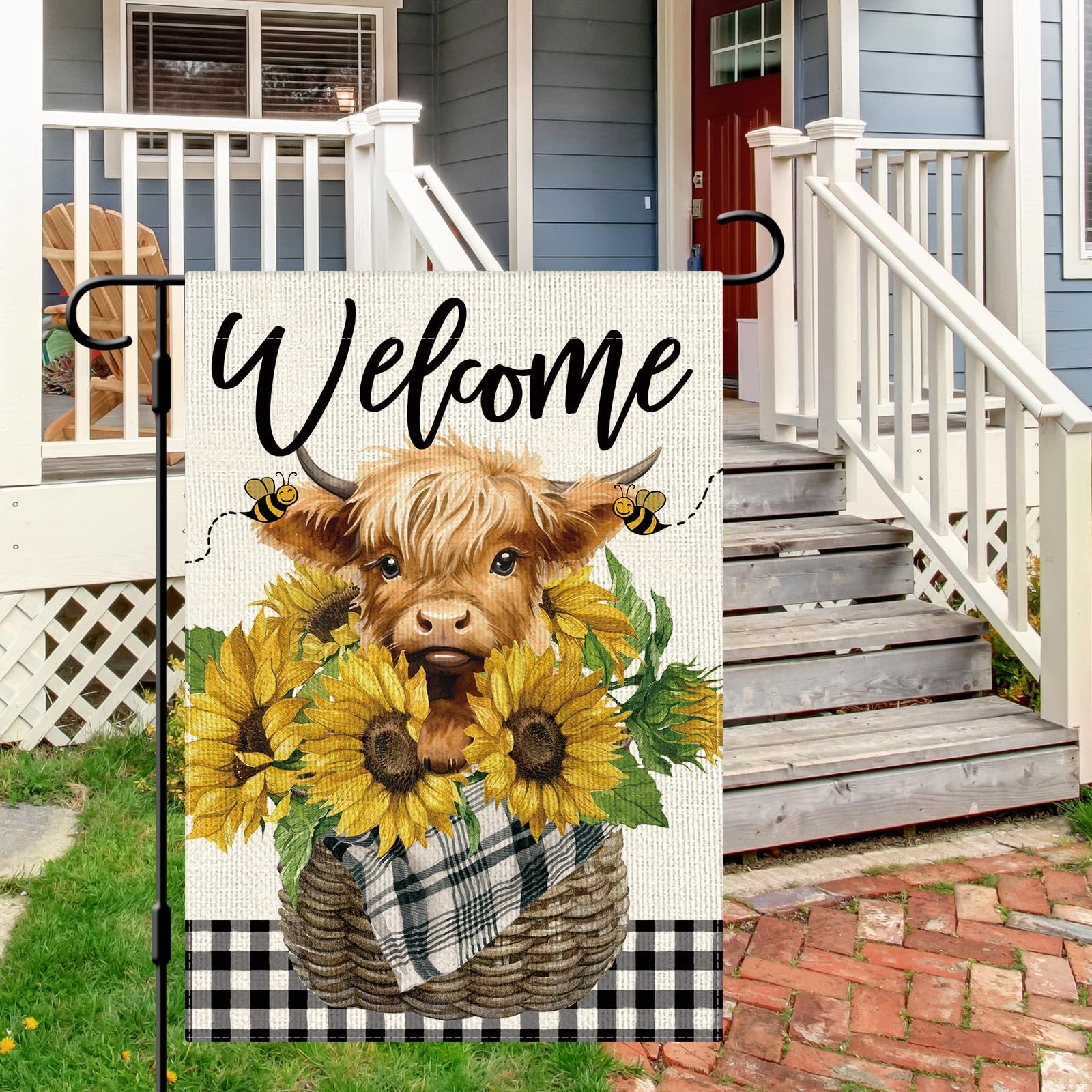 Dlzdn 12x18 garden flag brightens front porch with seasonal charm