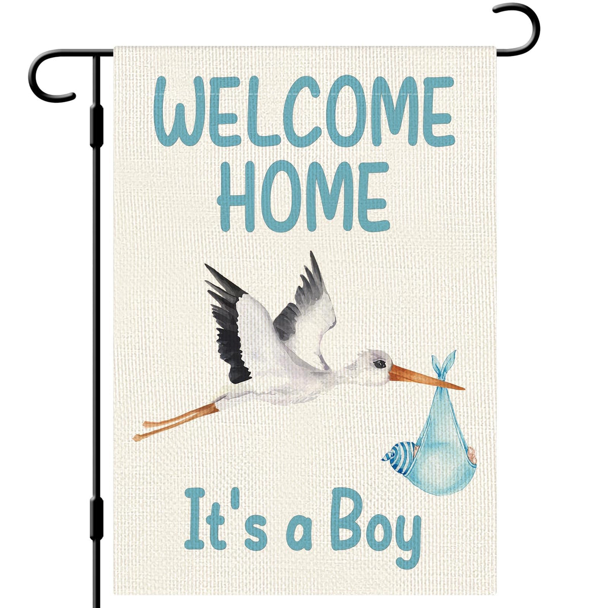 Dlzdn Welcome Home Baby Boy flag on porch adds festive curb appeal.