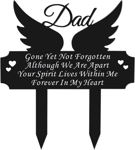 DMHMXZ grave marker for Dad with a winged design for outdoor remembrance.