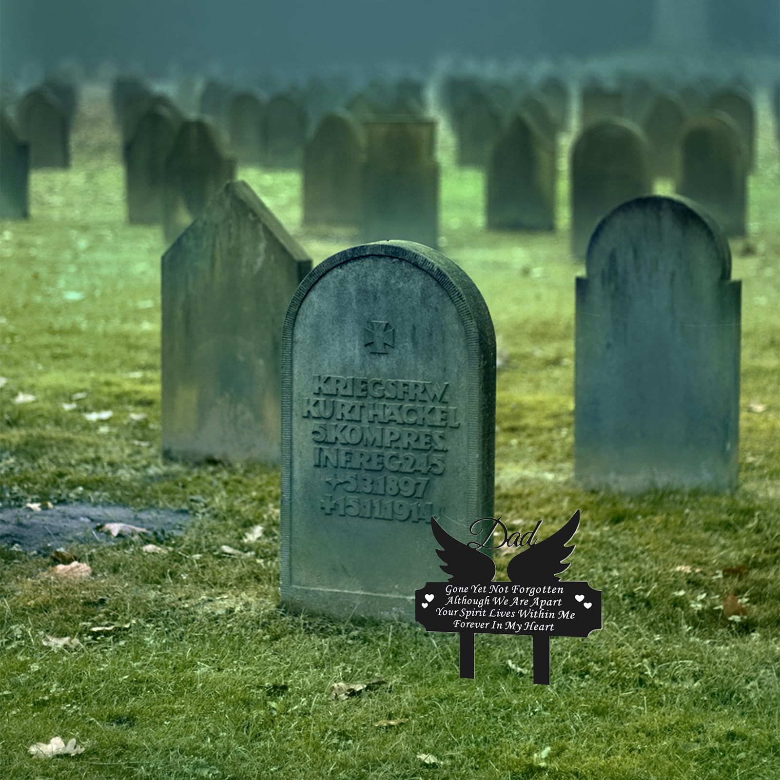 DMHMXZ inscription 'Gone Yet Not Forgotten' visible for heartfelt remembrance.