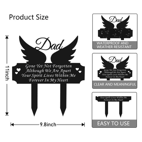 DMHMXZ memorial stake in rustproof metal for lasting cemetery markers.