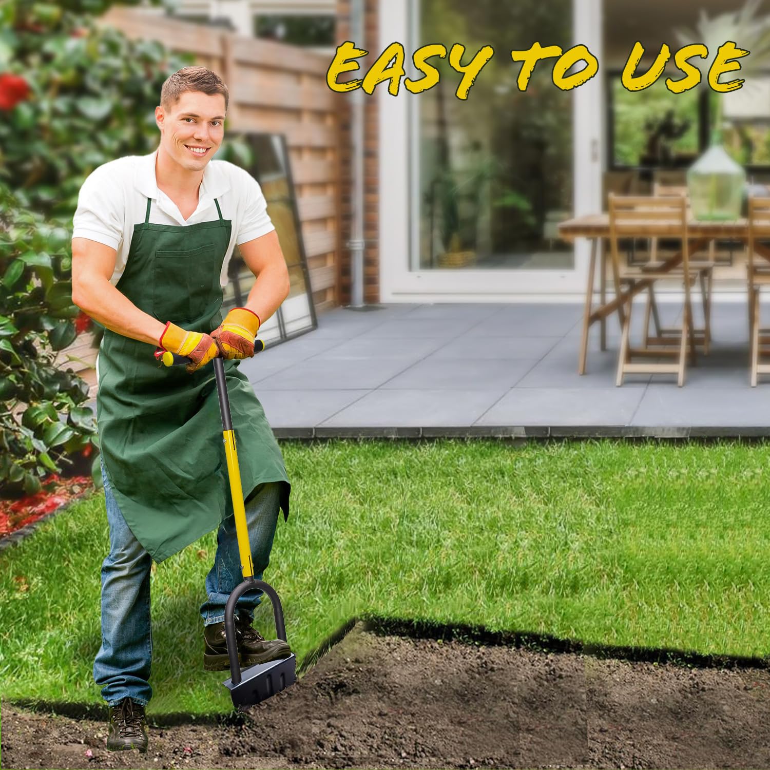 DMHMXZ step edger 38-inch design reduces bending for easier edging
