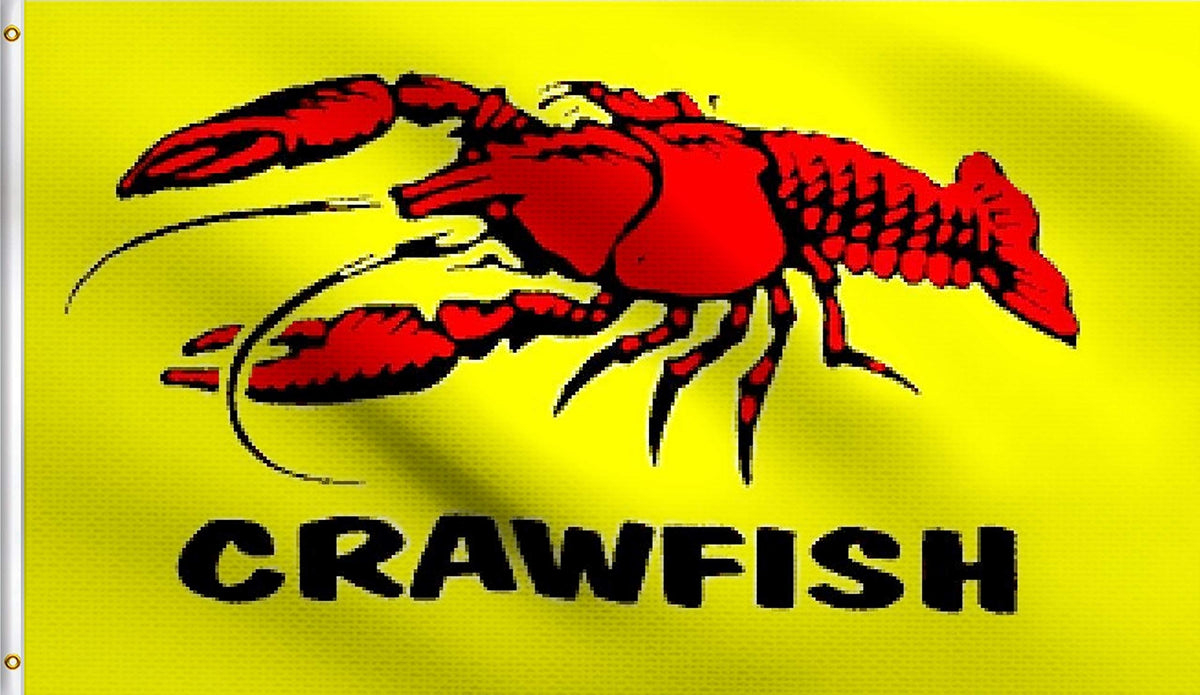 DMSE Wholesale crawfish flag yellow-red 3x5 ft for vibrant outdoor display.