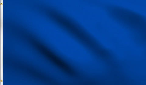 DMSE Solid Royal Blue Flag front view showing fade resistant color on a sturdy pole