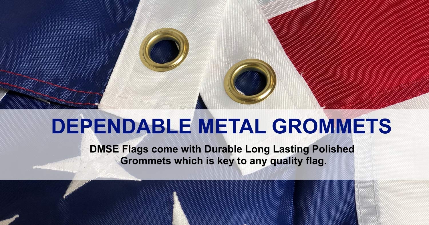 DMSE flag close up emphasizes polyester fabric with UV resistance and vibrant color