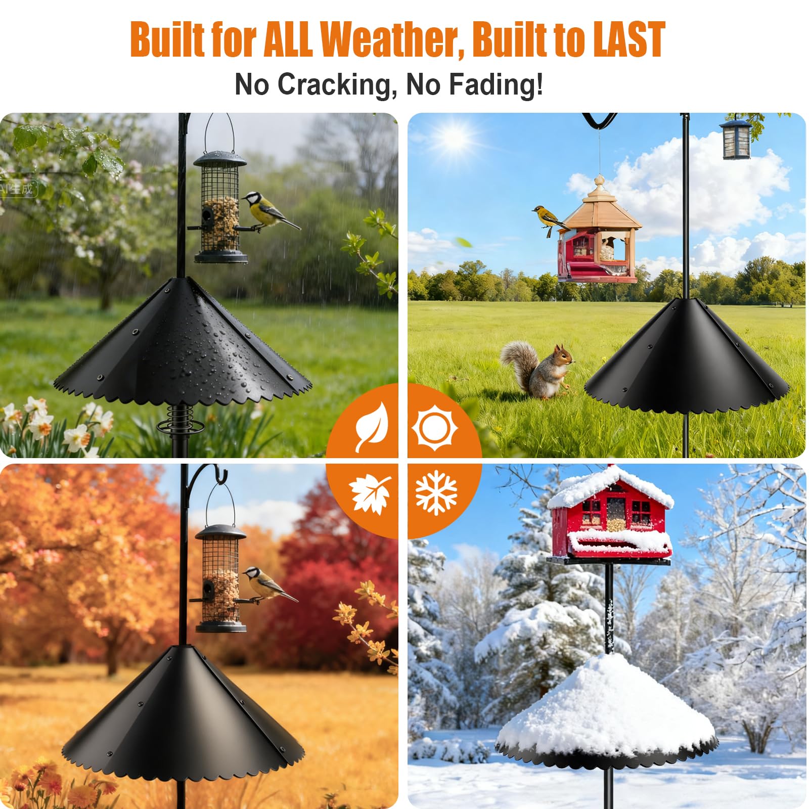 DMTXCRP metal squirrel baffle easy-install clamp for fast setup on 1/2 to 1.5 inch poles