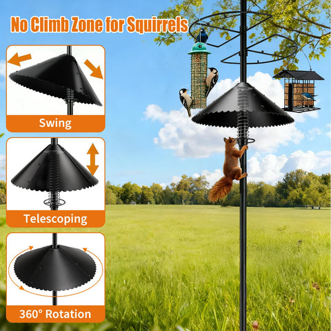 DMTXCRP metal squirrel baffle weatherproof design withstands sun, rain, and cold