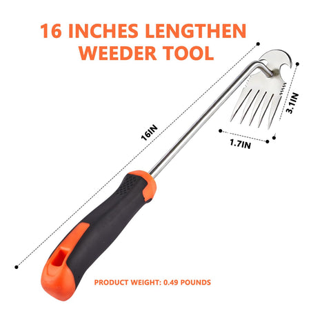 DMwespe four-tooth stainless steel head for durable weed removal in any soil