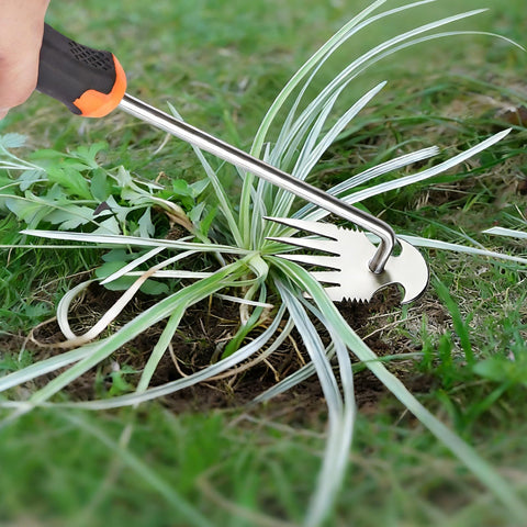 DMwespe weed pulling in garden beds after rain is easier with sturdy design