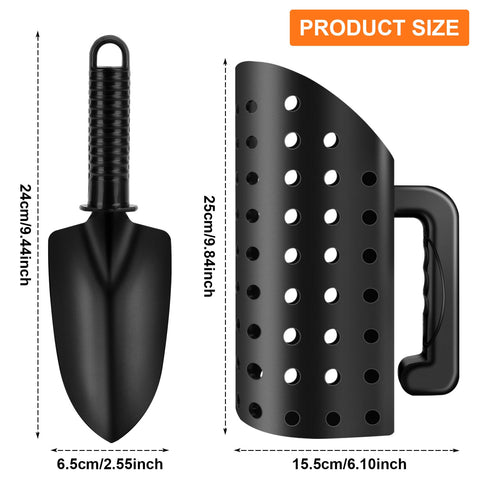 Dmyond metal detecting shovel pairs with pinpointer for easier excavation.