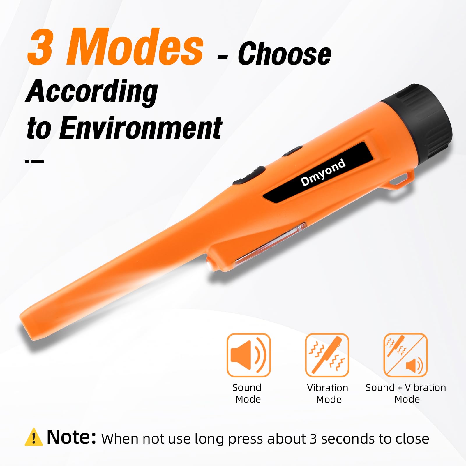 Dmyond pinpointer LED signal guides quick target distance during searches.