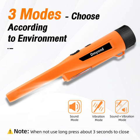 Dmyond pinpointer LED signal guides quick target distance during searches.